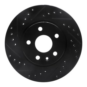 Chevrolet Bolt EUV Brake Rotor (1) - Front Right - R1 Concepts - Drilled & Slotted - Black - `11-`23